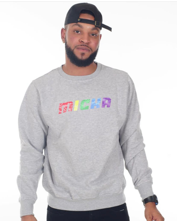 Micka Rainbow Lightning Crew Neck (Grey)